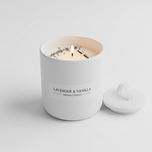 Ceramic Aroma Candle - Lavender & Vanilla